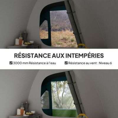 Tente de camping 2-4 personnes - tente dôme familiale imperméable - sac de transport inclus bleu