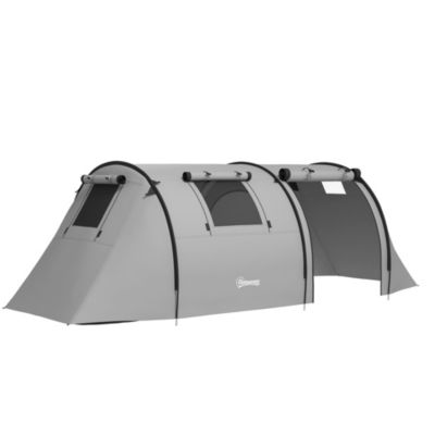 Tente de camping 3-4 pers. étanchéité 3000 mm chambre salon sac gris