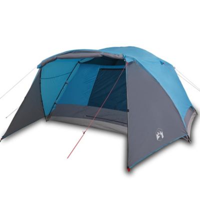 Tente de camping avec porche 4 personnes bleu imperméable vidaXL