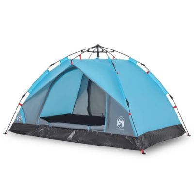 Tente de camping à dôme 2 personnes bleu libération rapide vidaXL