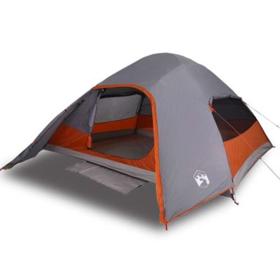 Tente de camping à dôme 4 personnes gris imperméable vidaXL