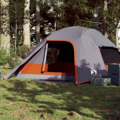 Tente de camping à dôme 4 personnes gris imperméable vidaXL