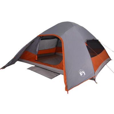 Tente de camping à dôme 4 personnes gris imperméable vidaXL