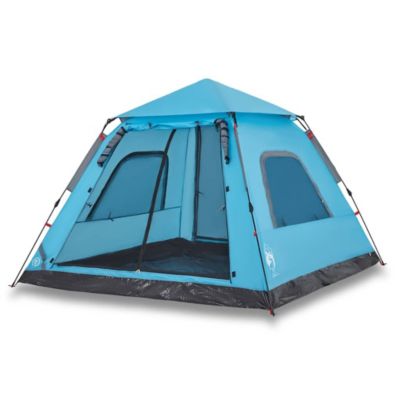 Tente de camping à dôme 5 personnes bleu libération rapide vidaXL