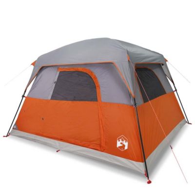 Tente de camping de cabine 4 personnes orange imperméable vidaXL
