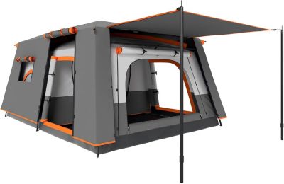 Tente de Camping familiale 4-5 Personnes, Tente Tunnel imperméable, Portes + fenêtres, ventilée