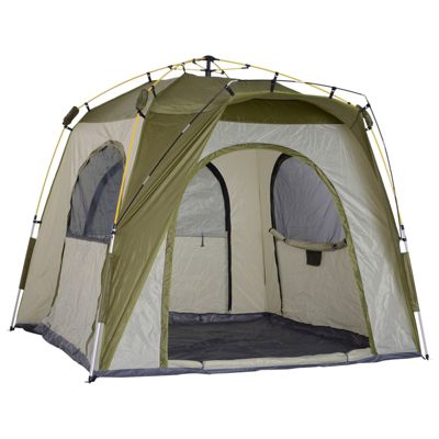Tente de camping familiale 4 personnes montage instantanée pop-up 4 fenêtres pare-soleil dim. 2,4L x 2,4l x 1,95H m