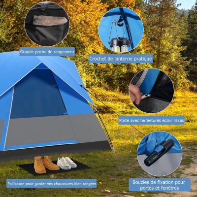 RYACO Tente de Camping 2-3 Personnes avec Sac de Rangement - Tentes