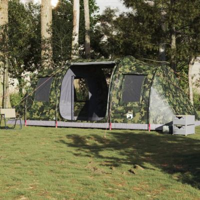 Tente de camping tunnel 4 personnes camouflage imperméable vidaXL