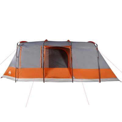 Tente de camping tunnel 4 personnes gris et orange imperméable vidaXL