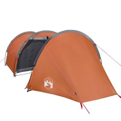 Tente Familiale Dôme VidaXL 6 Personnes - Orange Imperméable - Avec Auvent Abri De Jardin
