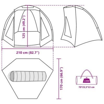 Tente de pêche marron imperméable vidaXL