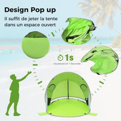 Tente automatique pour 4 personnes 200x200x135 cm