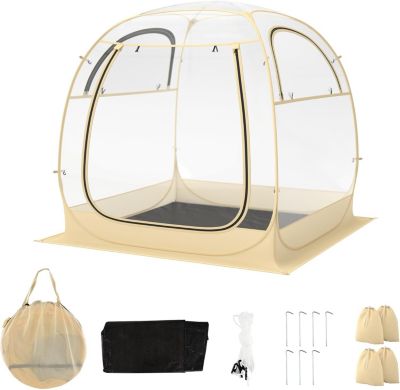 Tente de Sport Transparente, Abri Portable et Pliable en Extérieur Résistante aux Intempéries
