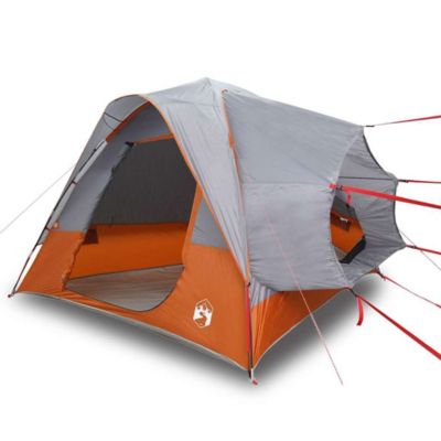 Tente de voiture 4 personnes gris et orange imperméable vidaXL