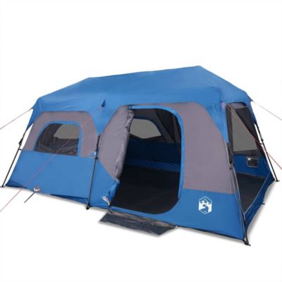 Tente familiale 9 personnes bleu libération rapide imperméable vidaXL