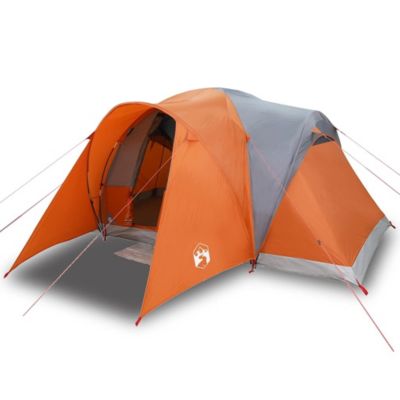 Tente familiale à dôme 6 personnes gris et orange imperméable vidaXL