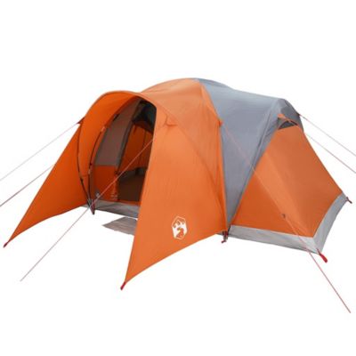 Tente familiale à dôme 6 personnes gris et orange imperméable vidaXL