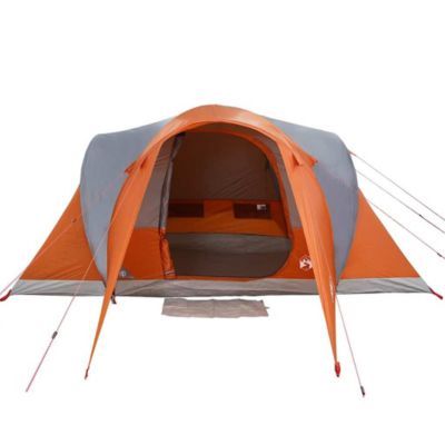 Tente familiale à dôme 6 personnes gris et orange imperméable vidaXL