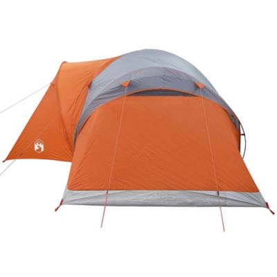 Tente familiale à dôme 6 personnes gris et orange imperméable vidaXL