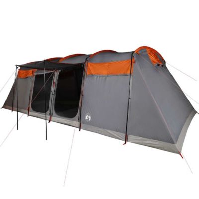 Tente familiale tunnel 10 personnes gris et orange imperméable vidaXL