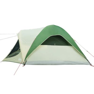 Tente Tunnel 8 Personnes - Imperméable Verte - 4 Chambres, 2 Portes - Idéale Camping Famille - 22kg - 5