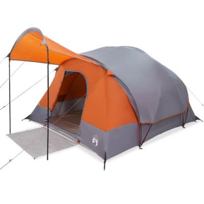 Tente familiale tunnel 8 personnes gris et orange imperméable vidaXL
