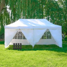 Tente Pliable 3x6m imperméable 320 g/m2 Blanche + 6 Parois