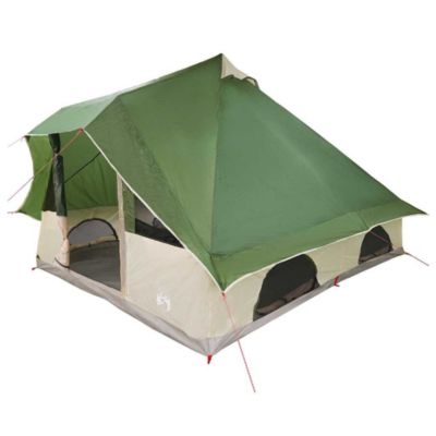 Tente Tipi avec toit Vert 358 x 296 x 258 cm taffetas vidaXL