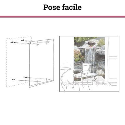 Tenture murale extérieure imprimée 3D PIERRE BLANCHE ET BOIS, H.2 x L.1.2 m, Made in France par Scenolia
