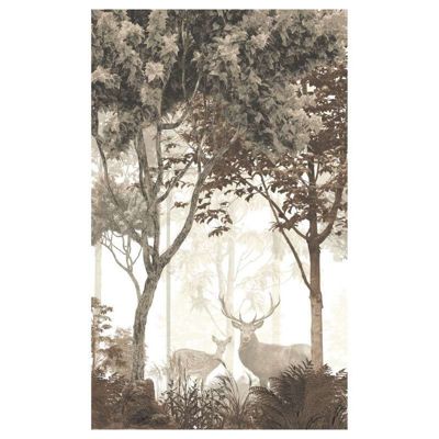 Tenture murale extérieure imprimée FORET SEPIA, H.2 x L.1.2 m, Made in France par Scenolia