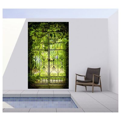 Tenture murale extérieure imprimée JARDINET, H.2 x L.1.2 m, Made in France par Scenolia