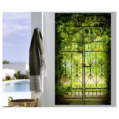 Tenture murale extérieure imprimée JARDINET, H.2 x L.1.2 m, Made in France par Scenolia
