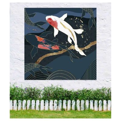 Tenture murale extérieure imprimée KOÏ, H.1.5 x L.1.5 m, Made in France par Scenolia