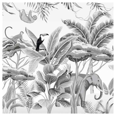 Tenture murale extérieure imprimée LE MONDE ARGENTE, H.1.5 x L.1.5 m, Made in France par Scenolia