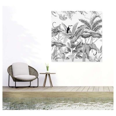 Tenture murale extérieure imprimée LE MONDE ARGENTE, H.1.5 x L.1.5 m, Made in France par Scenolia