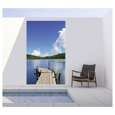 Tenture murale extérieure imprimée PONTON PRIVÉ, H.2 x L.1.2 m, Made in France par Scenolia