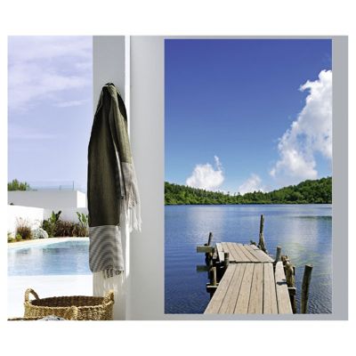 Tenture murale extérieure imprimée PONTON PRIVÉ, H.2 x L.1.2 m, Made in France par Scenolia