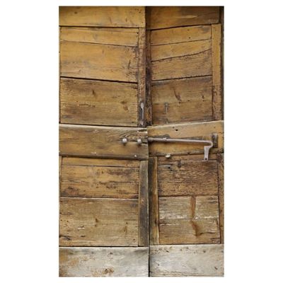 Tenture murale extérieure imprimée PORTE BOIS ANCIEN, H.2 x L.1.2 m, Made in France par Scenolia