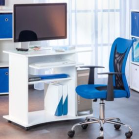 TEO - Pack Bureau Meuble Information + Fauteuil Bleu