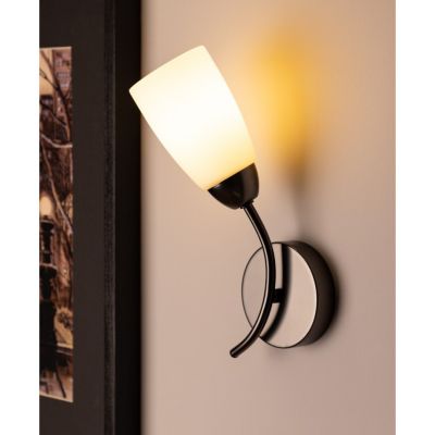 Terni Applique 1xE14 Max.40W Métal Graphite/Verre Blanc