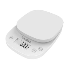 TERRAILLON 14526 - Balance culinaire éléctronique de précision - 2kg - Affichage LCD - 13x12,5x1,2 - Fonction Tare - Blanche