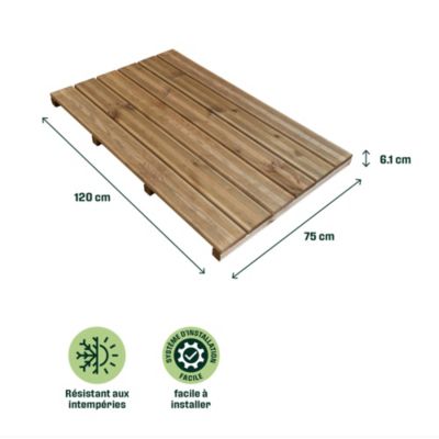 Terrasse autoportante en bois Halden Klikstrom L.120 x l.75 x ep.6,1cm