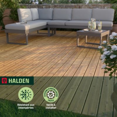 Terrasse autoportante en bois Halden Klikstrom L.120 x l.75 x ep.6,1cm