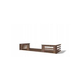 Terrasse en bois avec balustrade pour abri en bois - 10m2 - 5m x 2m - imprégnée - couleur: marron - DOM603