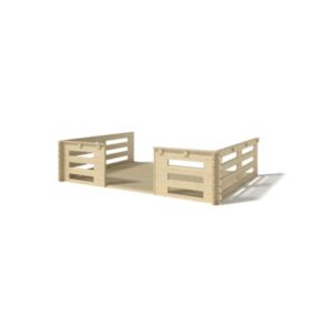 Terrasse en bois avec balustrade pour abri en bois - 12m2 - 4m x 3m - couleur: naturel - DOM548