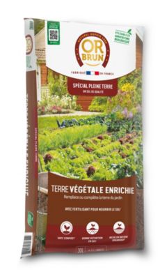 Terre végétale enrichie Or Brun 30L spécial pleine terre