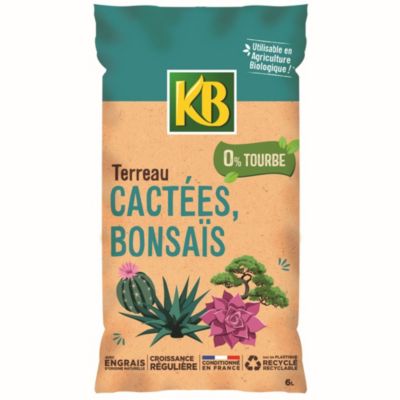 Terreau cactées et bonsaïs sans tourbe 6L KB