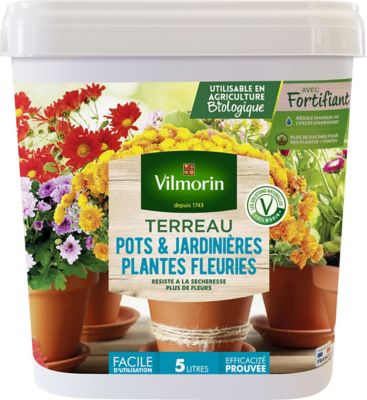 Terre Cactées Vilmorin 5L - Spécial Plantes Désertiques, Drainage Optimal, Prête à L'emploi