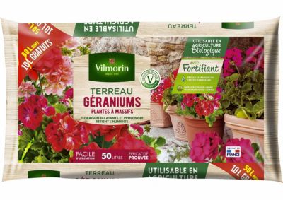 Terreau géranium Vilmorin 50L dont 10 gratuits